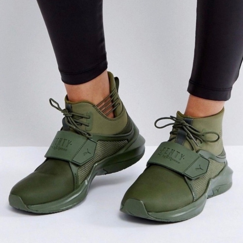 Puma Fenty Trainer Hi by Rihanna Cypress Green / Olive Women's Sneaker Size 7